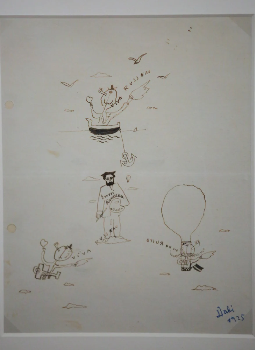 'Viva Rousseau', uno de los dibujos de Dalí que conforman la famosa serie de 'Los putrefactos'. Depósito del Museo Reina Sofía en la Residencia de Estudiantes. 