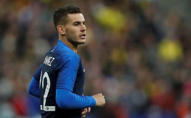 Lucas Hernández, durante el amistoso ante Colombia.