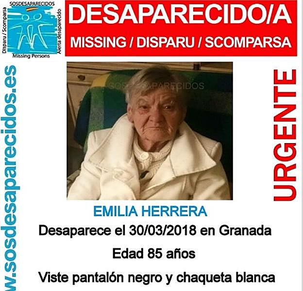 Buscan a esta mujer desaparecida desde ayer en la Zona Norte de Granada