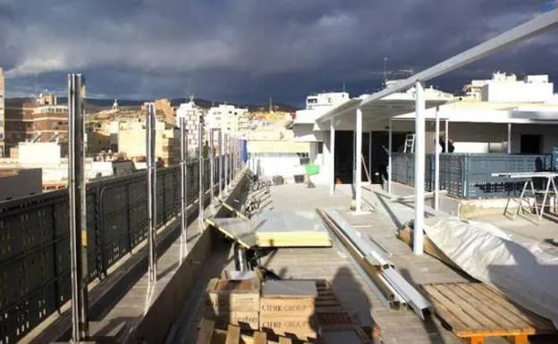 La terraza de la EMMA durante las obras. 