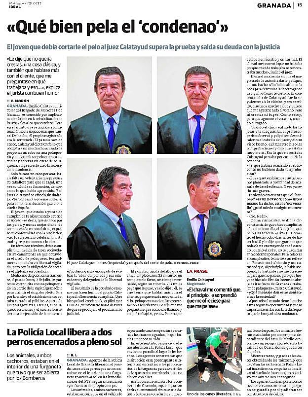 El juez Calatayud vuelve a la peluquería