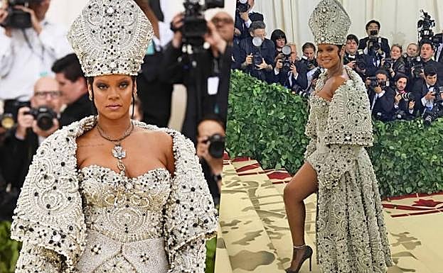 El vestido de Rihanna disfrazada de Papa que inquieta a las redes: ¿por qué lo hizo?