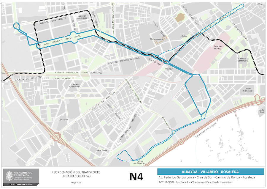 Proyecto de reordenación de líneas de autobuses de Granada