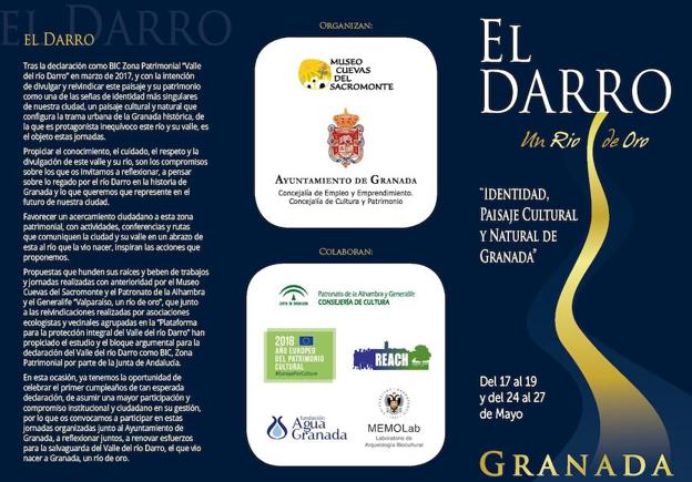 Unas jornadas reivindicarán el valle del río Darro y su patrimonio como señas de identidad de Granada