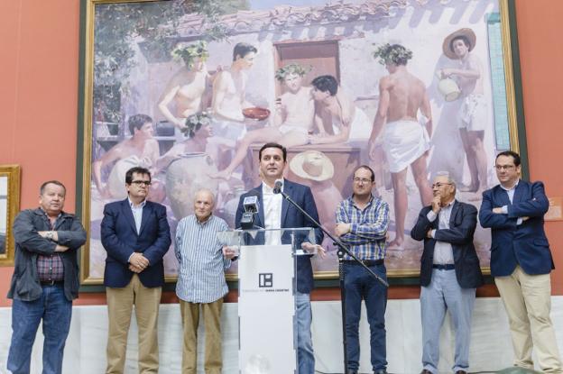 Antonio López y Andrés García Ibáñez flanquean al vicepresidente de la Diputación en la inauguración del curso.