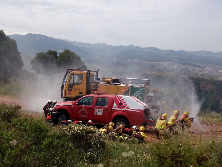 Simulacro de incendio forestal nivel uno del operativo Infoca conjuntamente con el 112