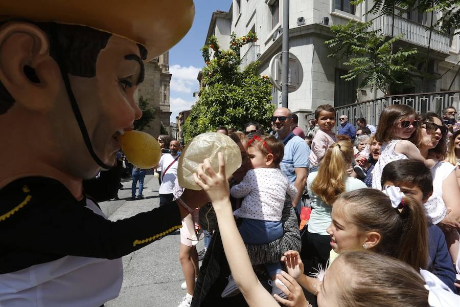 Miles de granadinos y foráneos llenan la capital para acompañar a La Tarasca en su desfile por le centro de la ciudad. Puede ver más fotos del Corpus en  este enlace . 