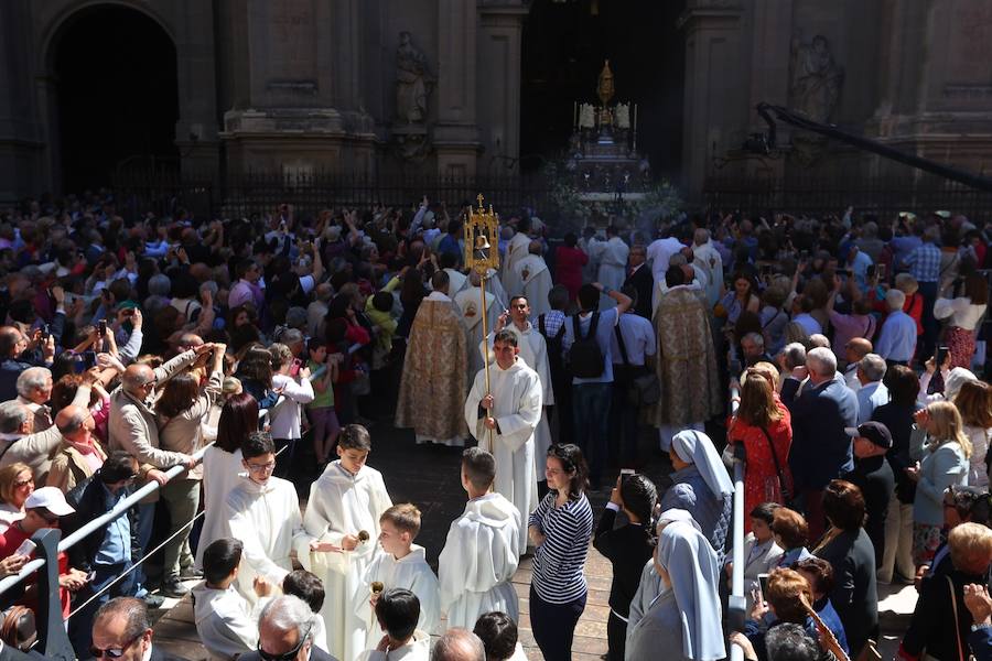 El extenso cortejo ha mezclado los elementos civiles y religiosos en un colorido desfile que ha sido seguido por miles de personas en la calle. Puede ver más fotos del Corpus en  este enlace . 