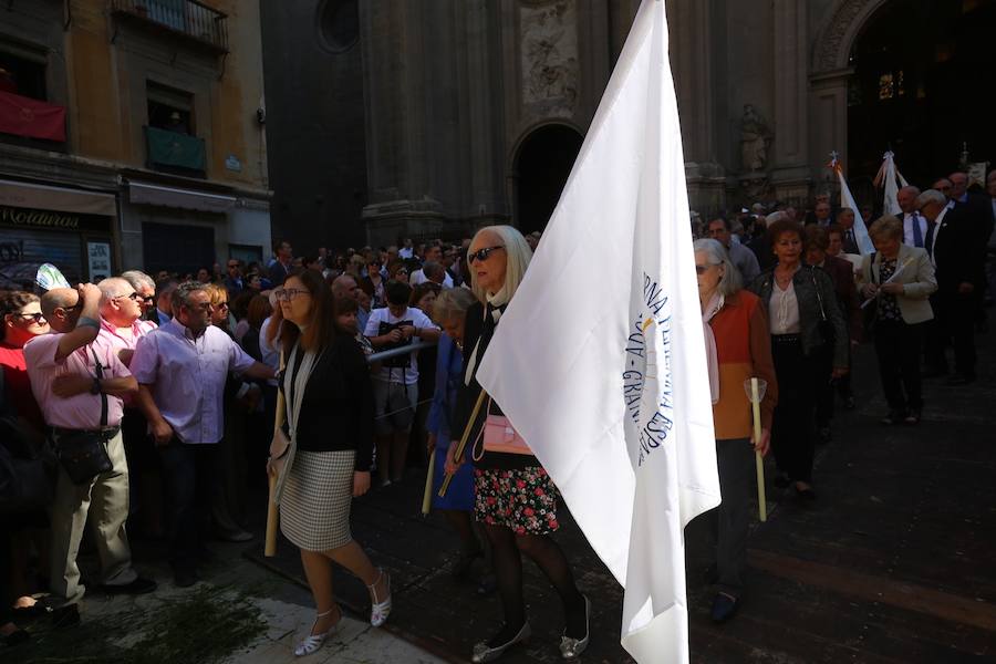 El extenso cortejo ha mezclado los elementos civiles y religiosos en un colorido desfile que ha sido seguido por miles de personas en la calle. Puede ver más fotos del Corpus en  este enlace . 