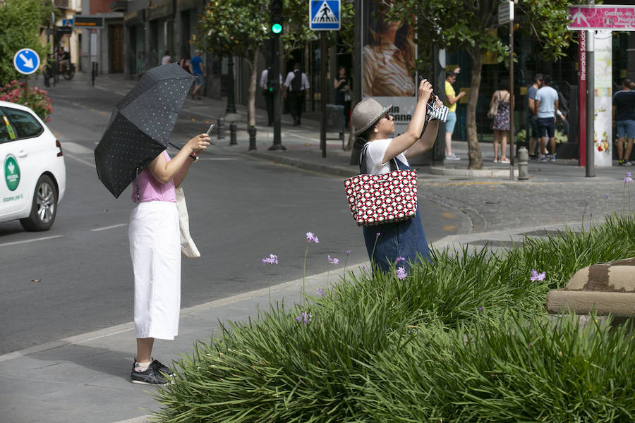 La ciudad se llena de foráneos en un fin de semana donde los granadinos han preferido la playa