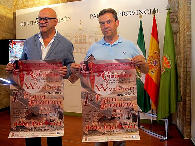 El diputado y el alcalde durante la presentación del festival.