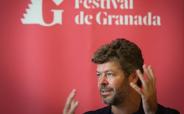 Pablo Heras-Casado, director del Festival de Música y Danza de Granada, ayer en la presentación del balance de la última edición.
