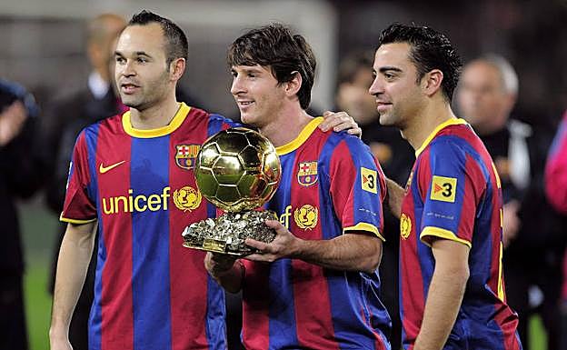 Tres canteranos del Barcelona llegaron a copar el podio del Balón de Oro.