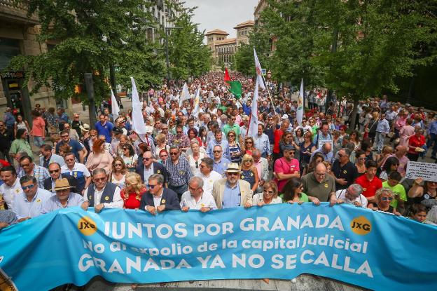 Manifestación en apoyo de la capitalidad judicial de Granada y en contra del desplazamiento de secciones a Málaga y Sevilla. 