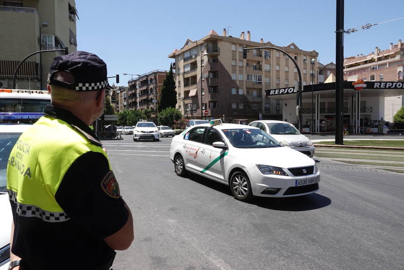 Ha tenido lugar una «marcha lenta» que ha atravesado la avenida Andalucía, Gran Vía y ha llegado hasta el Palacio de Congresos