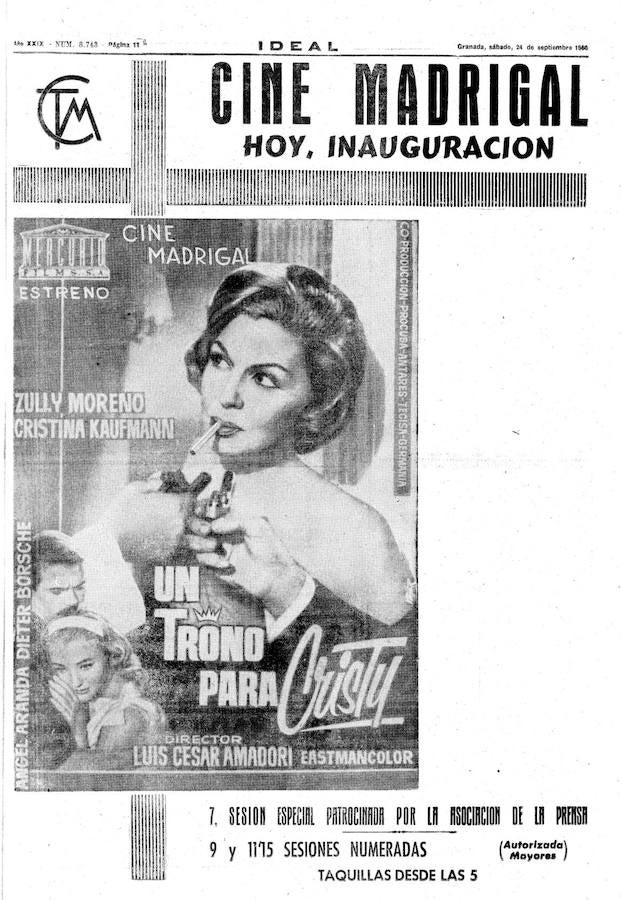 Cartel de la película con la que se inauguró el cine 