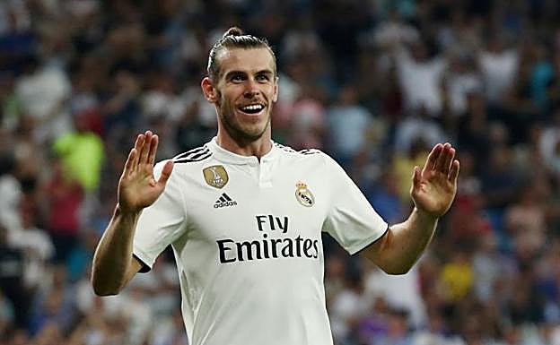 Gareth Bale celebra el gol que le marcó al Getafe. 