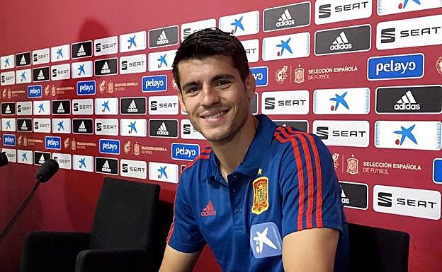 Álvaro Morata, en rueda de prensa. 