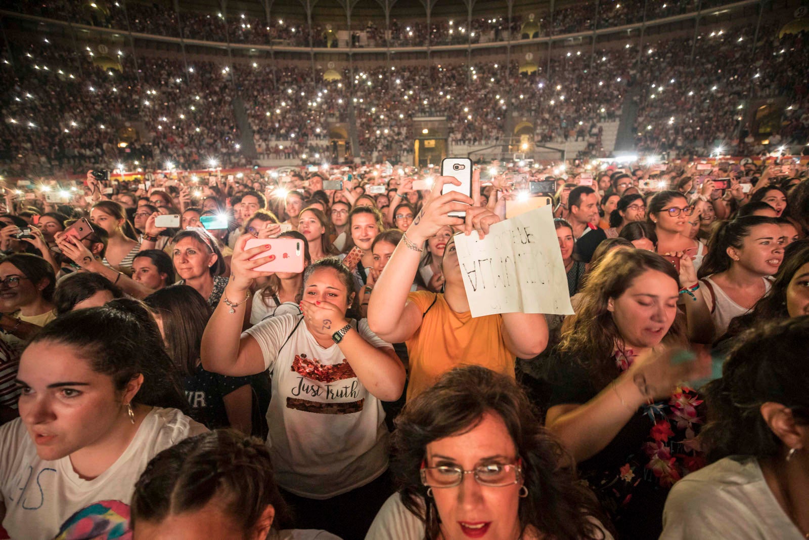 Un público entregado recibe a Pablo Alborán en el escenario granadino