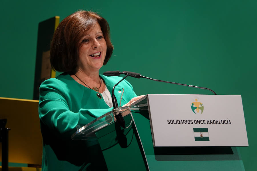 Granada acogió este martes por primera vez la gala de entrega de los Premios Solidarios ONCE, la máxima distinción institucional que otorga la Organización Nacional de Ciegos Españoles en Andalucía a iniciativa de su consejo territorial