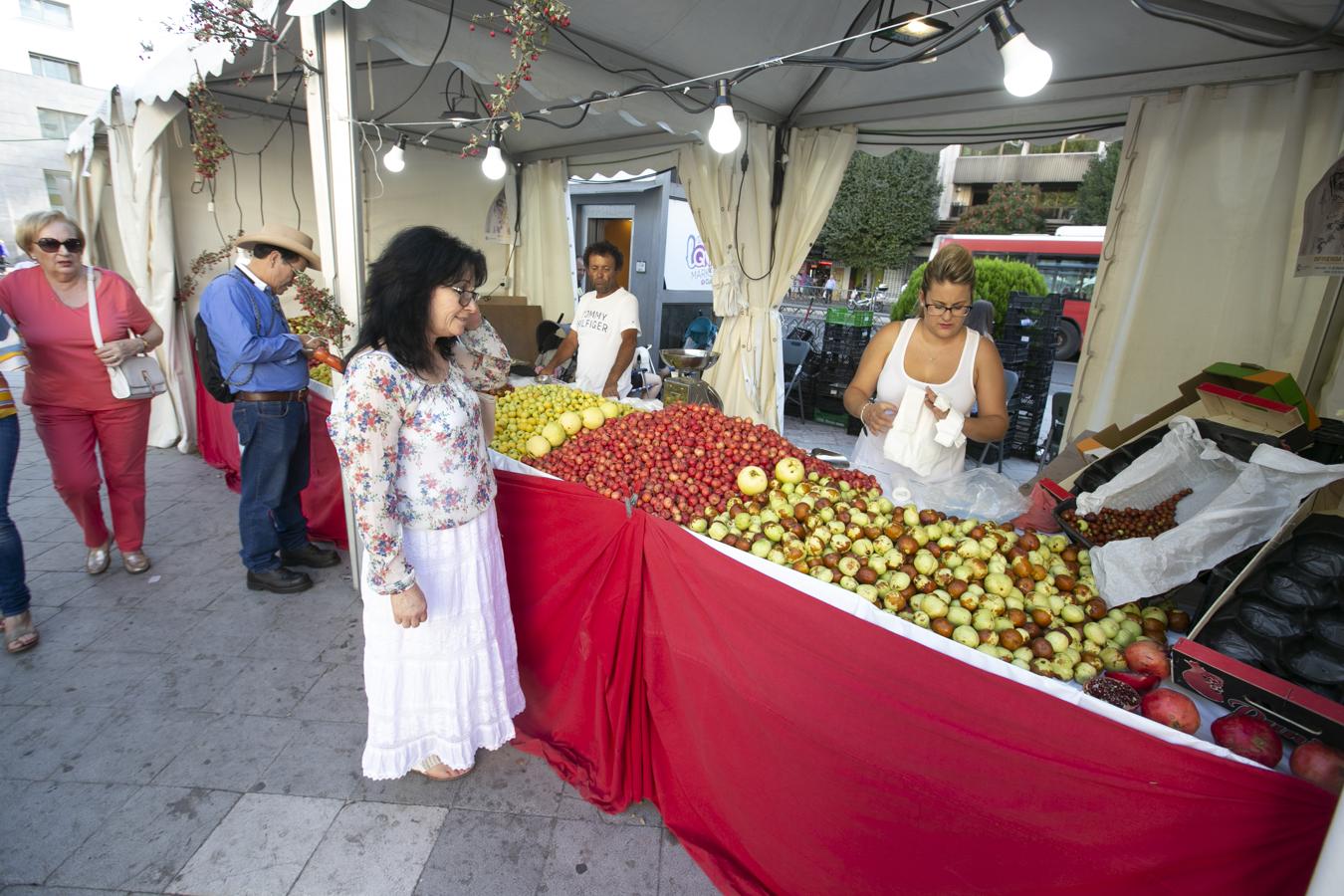 Cientos de granadinos y turistas se han aproximado este fin de semana a los distintos puestos de frutas y dulces otoñales que se han dispuesto en la capital