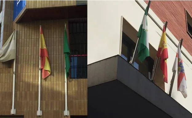 Banderas en las sedes de Diputación. 