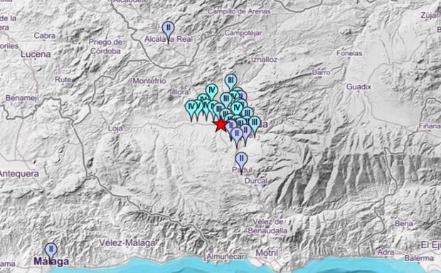 Localidades en las que se ha sentido el terremoto.