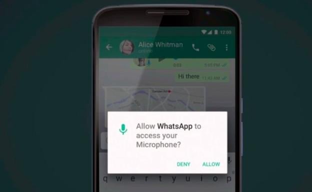 Imagen permiso Whatsapp.