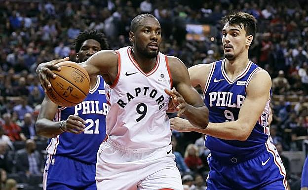 Serge Ibaka, durante el aprtido ante los Sixers. 