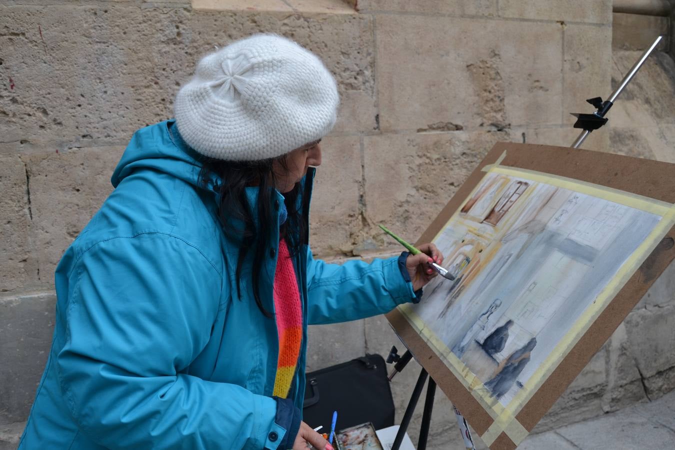 Un centenar de pintores de Andalucía Oriental celebraron el domingo, 25 de noviembre, el Día Mundial de la Acuarela, en el entorno de la Catedral de Granada