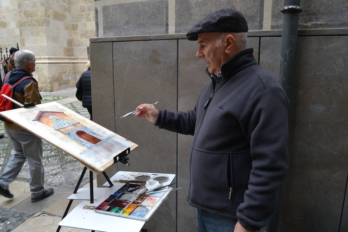 Un centenar de pintores de Andalucía Oriental celebraron el domingo, 25 de noviembre, el Día Mundial de la Acuarela, en el entorno de la Catedral de Granada