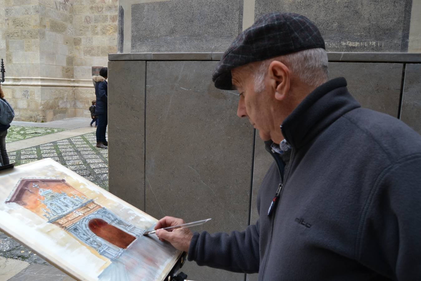 Un centenar de pintores de Andalucía Oriental celebraron el domingo, 25 de noviembre, el Día Mundial de la Acuarela, en el entorno de la Catedral de Granada