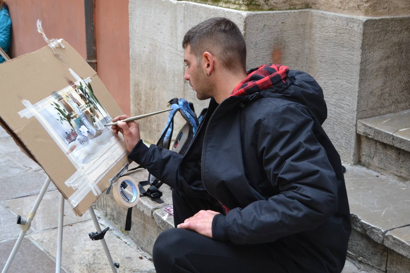 Un centenar de pintores de Andalucía Oriental celebraron el domingo, 25 de noviembre, el Día Mundial de la Acuarela, en el entorno de la Catedral de Granada