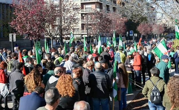 Cientos de personas recorren el centro de Granada para reivindicar la soberanía de Andalucía