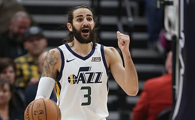 Ricky Rubio marca jugada. 