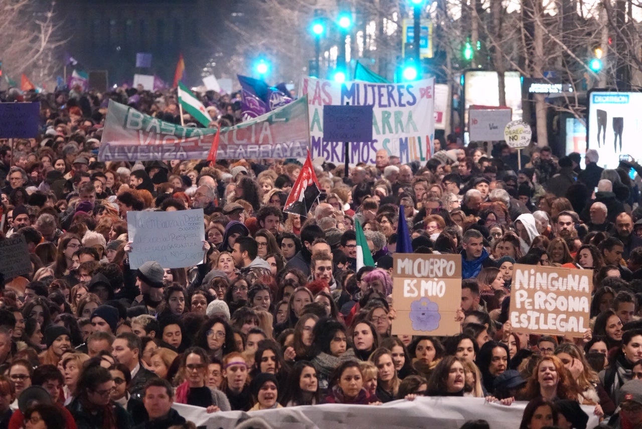 Gran Vía está cortada por la concentración, que irá en manifestación hasta plaza del Carmen