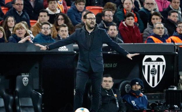 Pepe Bordalás, durante el partido ante el Valencia.