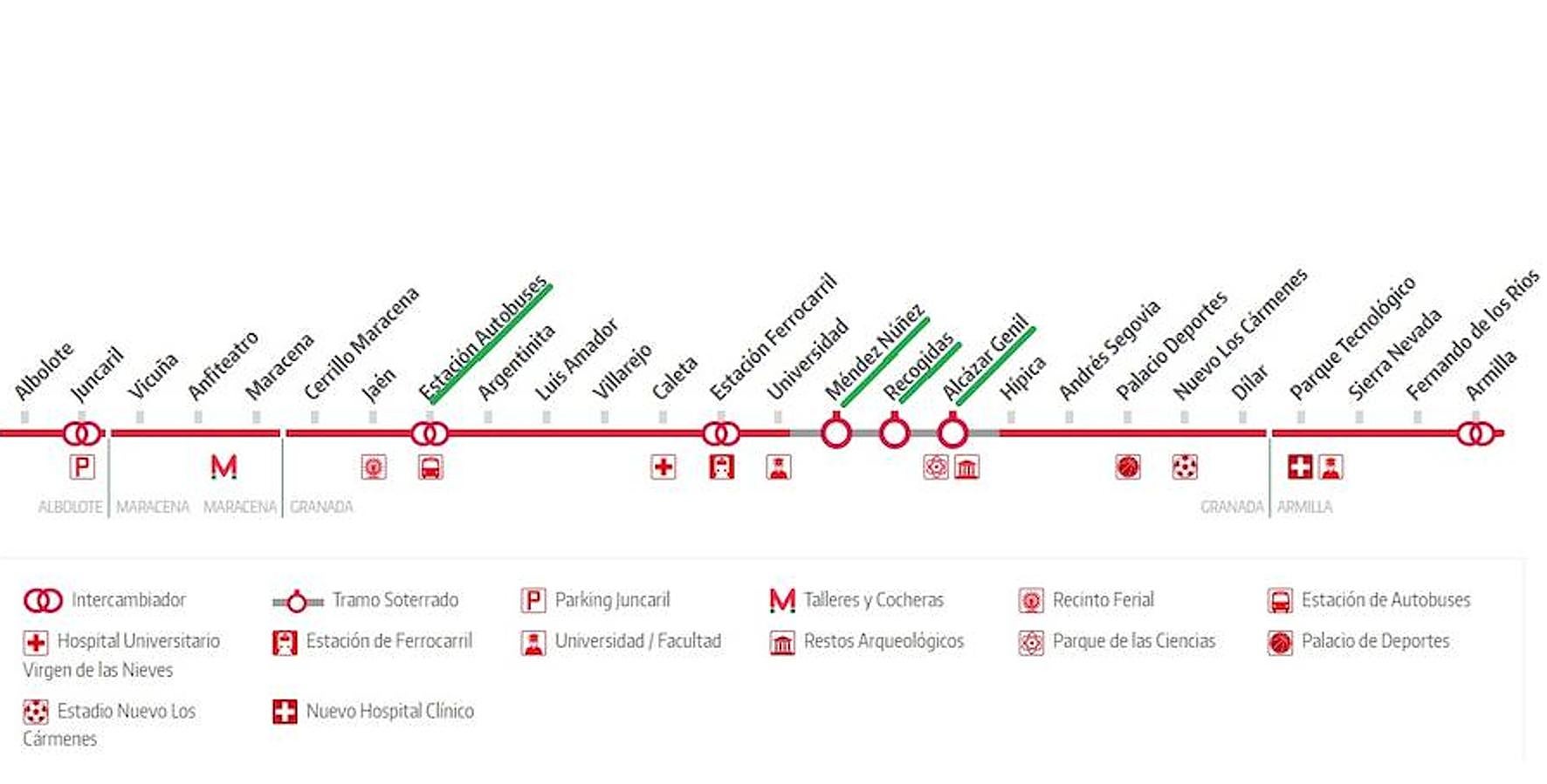 Solamente cuatro de las veintiséis paradas del Metropolitano de Granada tienen máquinas para pagar con tarjeta de crédito o débito.