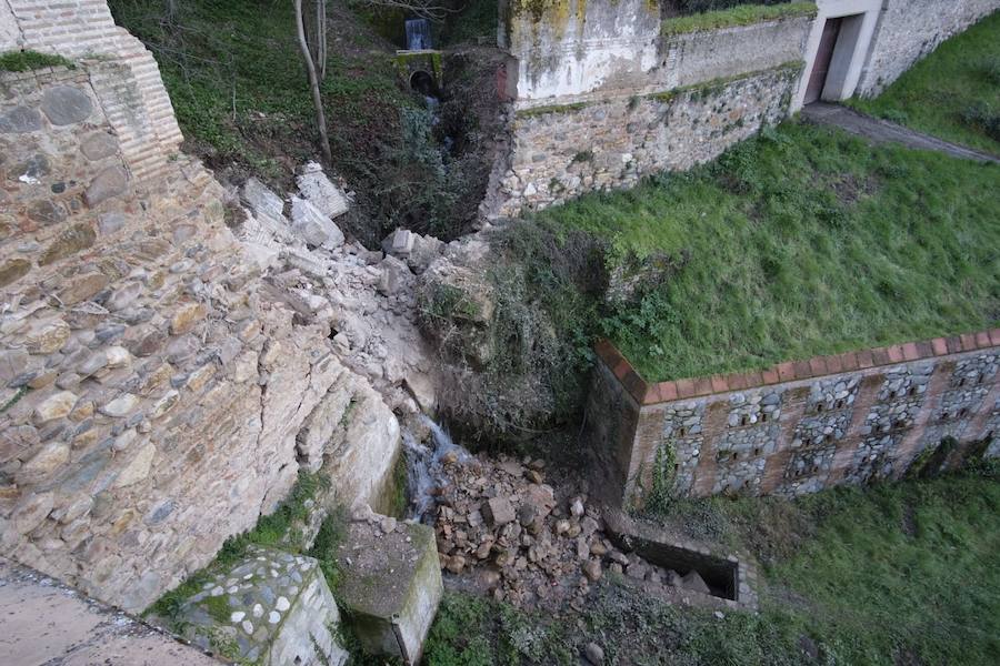 La zona está siendo intervenida por los técnicos de la Alhambra y el Ayuntamiento de Granada dentro del ambicioso plan para restaurar el paseo Romayla