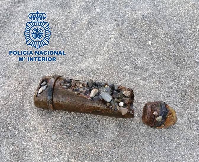 El artefacto encontrado en la playa de Carchuna