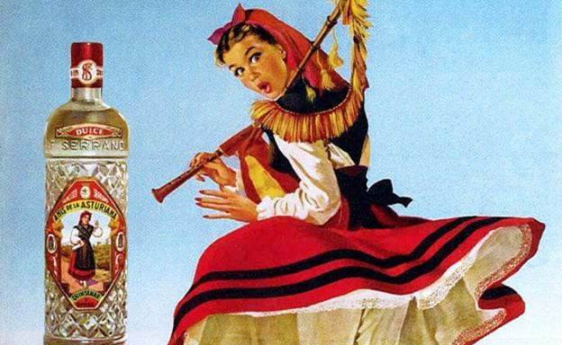 Detalle de un cartel de Anís de la Asturiana, años 60.