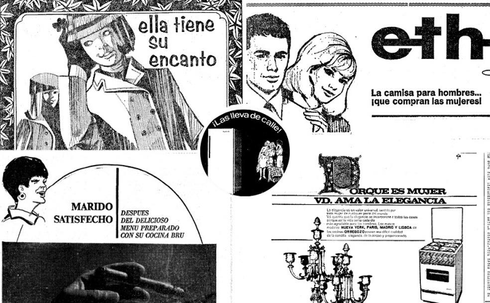 Distintas campañas de publicidad publciadas en el diario IDEAL en la década de los sesenta en las que se otorga a la mujer un trato que hoy en día está completamente desfasado.