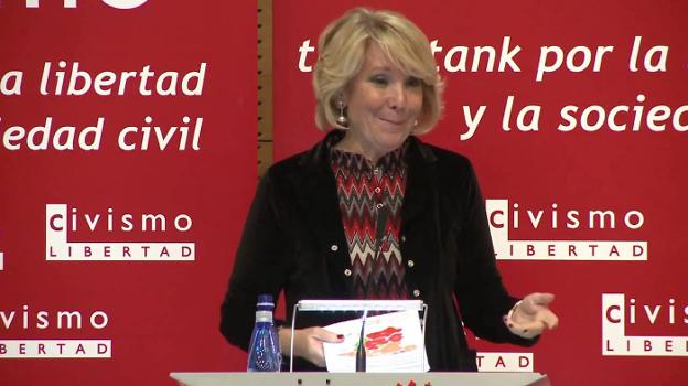 Esperanza Aguirre, durante una conferencia reciente.