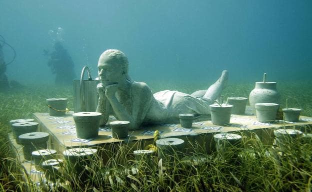 Pieza del museo subacuático de Isla Mujeres, en México