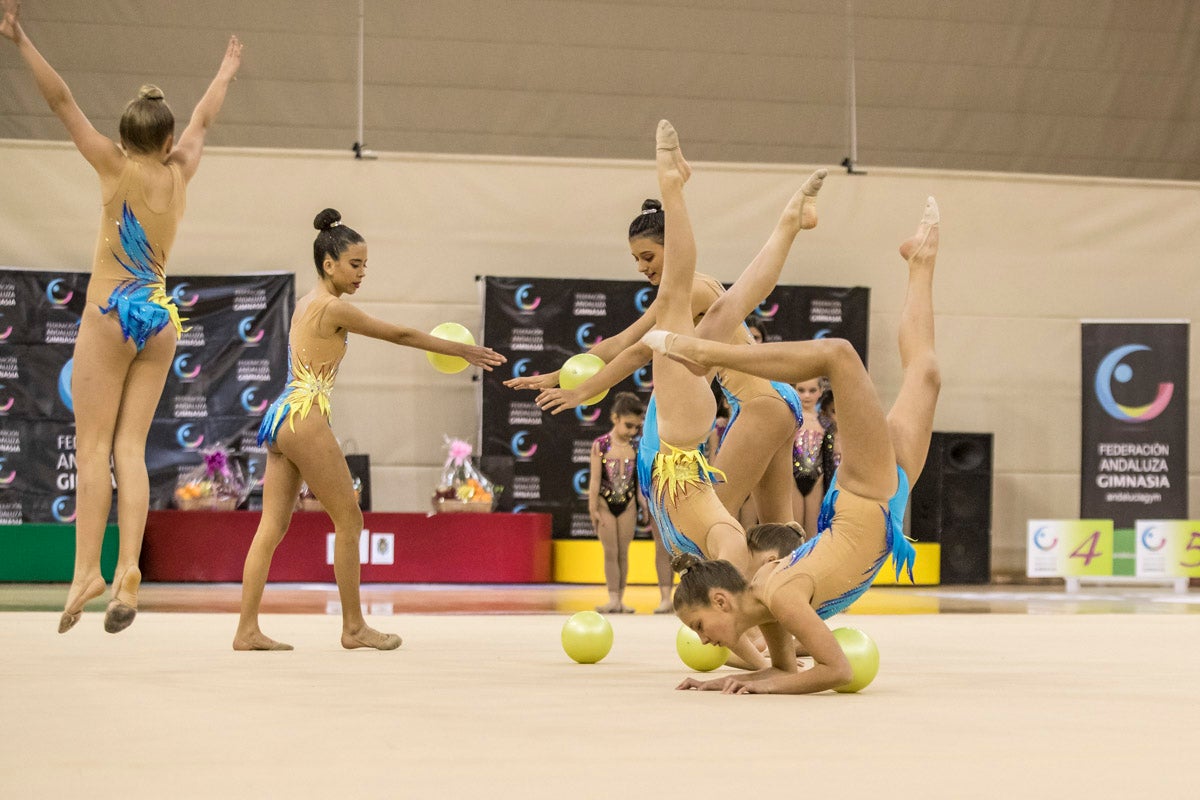 El Circuito Andaluz de gimnasia rítmica para la categoría de promesas se está celebrando en el Palacio de los Deportes. Más de dos mil niñas de toda la comunidad autónoma están poniendo sobre el tapiz todo lo aprendido y ensayado a lo largo del curso. 
