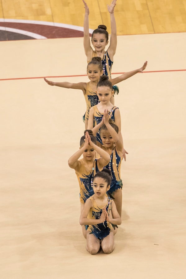 El Circuito Andaluz de gimnasia rítmica para la categoría de promesas se está celebrando en el Palacio de los Deportes. Más de dos mil niñas de toda la comunidad autónoma están poniendo sobre el tapiz todo lo aprendido y ensayado a lo largo del curso. 