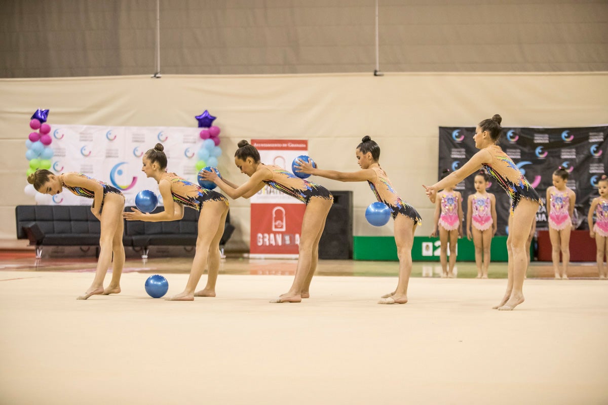 El Circuito Andaluz de gimnasia rítmica para la categoría de promesas se está celebrando en el Palacio de los Deportes. Más de dos mil niñas de toda la comunidad autónoma están poniendo sobre el tapiz todo lo aprendido y ensayado a lo largo del curso. 