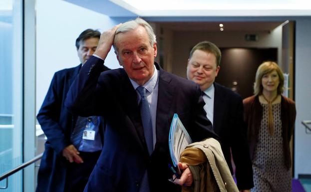 El negociador de la UE para el 'brexit', Michael Barnier, llega a Bruselas para pronunciar un discurso.
