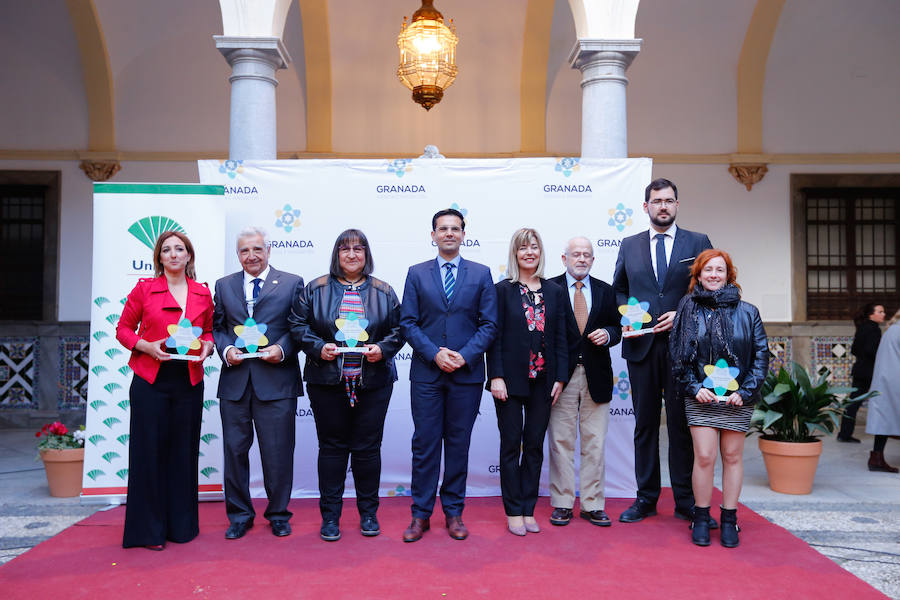 Los premios Granada, ciudad de la Ciencia y la Innovación cumplen su segunda edición con la buena noticia de que se han presentado el doble de candidaturas que en la primera. El patio del Ayuntamiento acogió la entrega, que contó con una divertida actuación