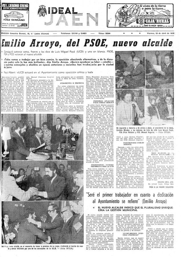 20 de abril de 1979. Primer alcalde de la democracian en Jaén
